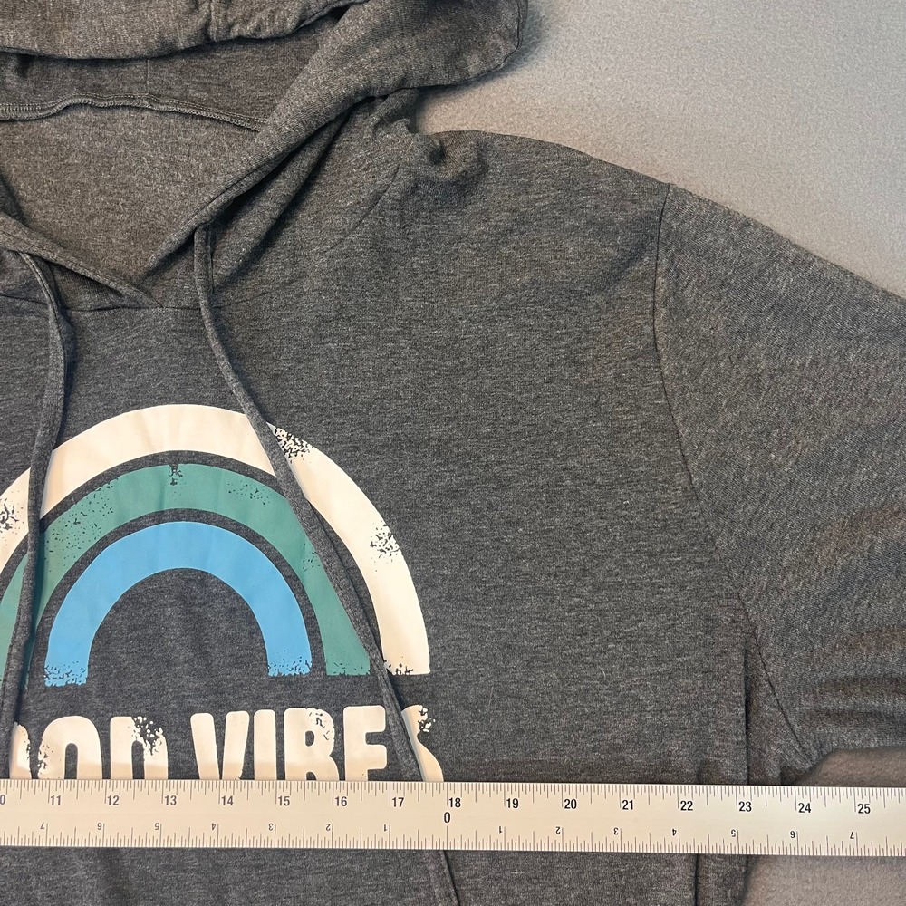 Good Vibes Rainbow Graphic Sweatshirt Women's 3XL Heather Gray Pullover Positive - Picture 4 of 8